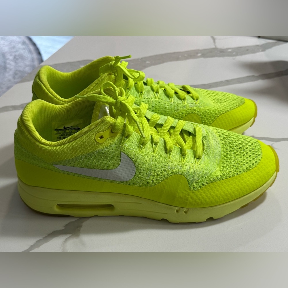 Nike Air Max 1 Ultra Flyknit Volt Men’s Size 11 
Model 843384-701 Neon